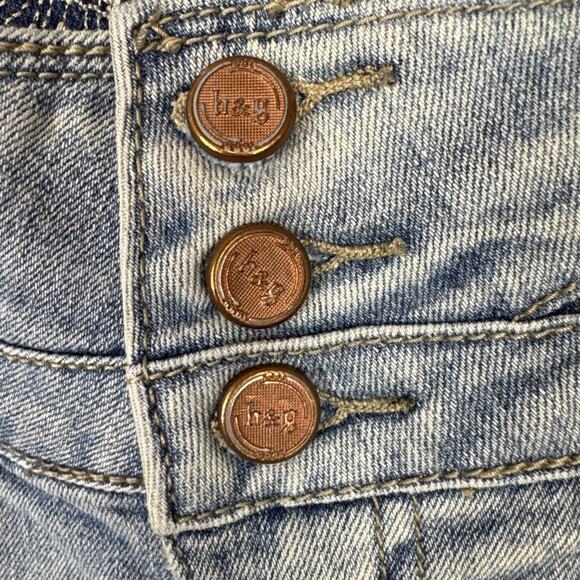 Y2K Low Rise Denim Shorts H & G Three Button Zip Closure Vintage Denim - Picture 3 of 10